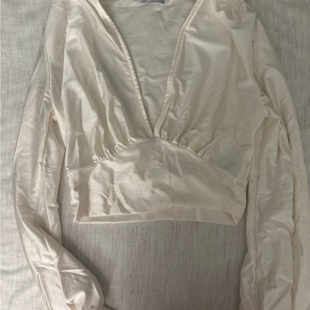 Raffi Cream V-Neck Top
